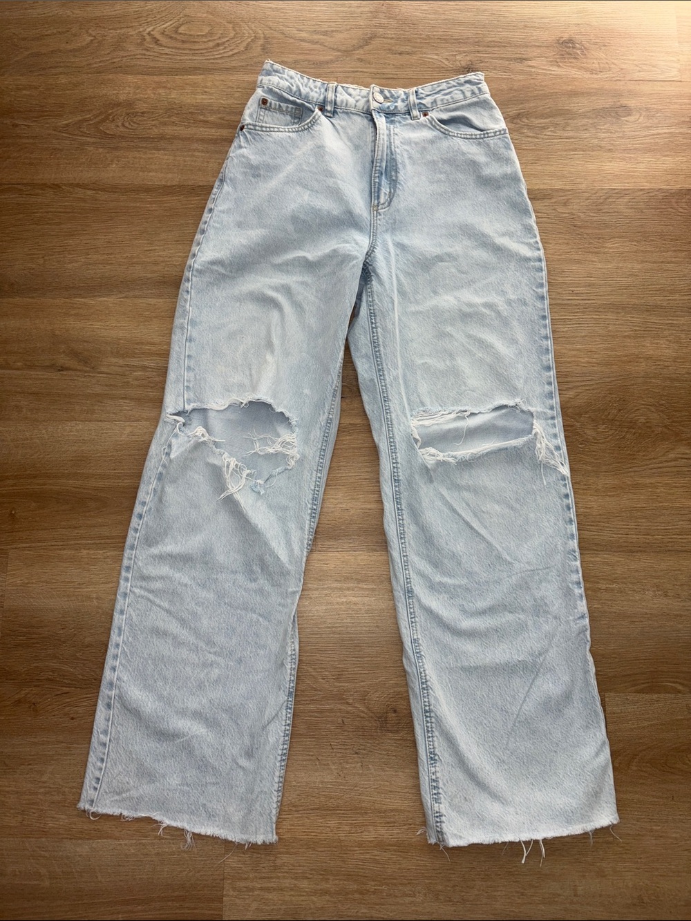 Garage Light Blue High-Rise Wide Leg Jeans